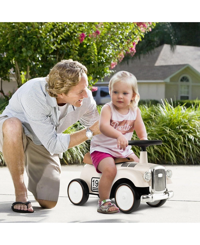 Kids Sit to Stand Vehicle with Working Steering Wheel and Under Seat Storage