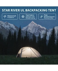 Naturehike Star River Ul 2 Person Backpacking Tent, Double Layer Waterproof Two Lightweight Cycling Tent