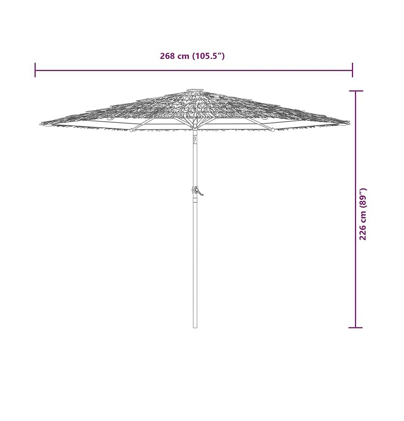 Garden Parasol with Steel Pole Brown 105.5"x105.5"x89"