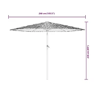 Garden Parasol with Steel Pole Brown 105.5"x105.5"x89"