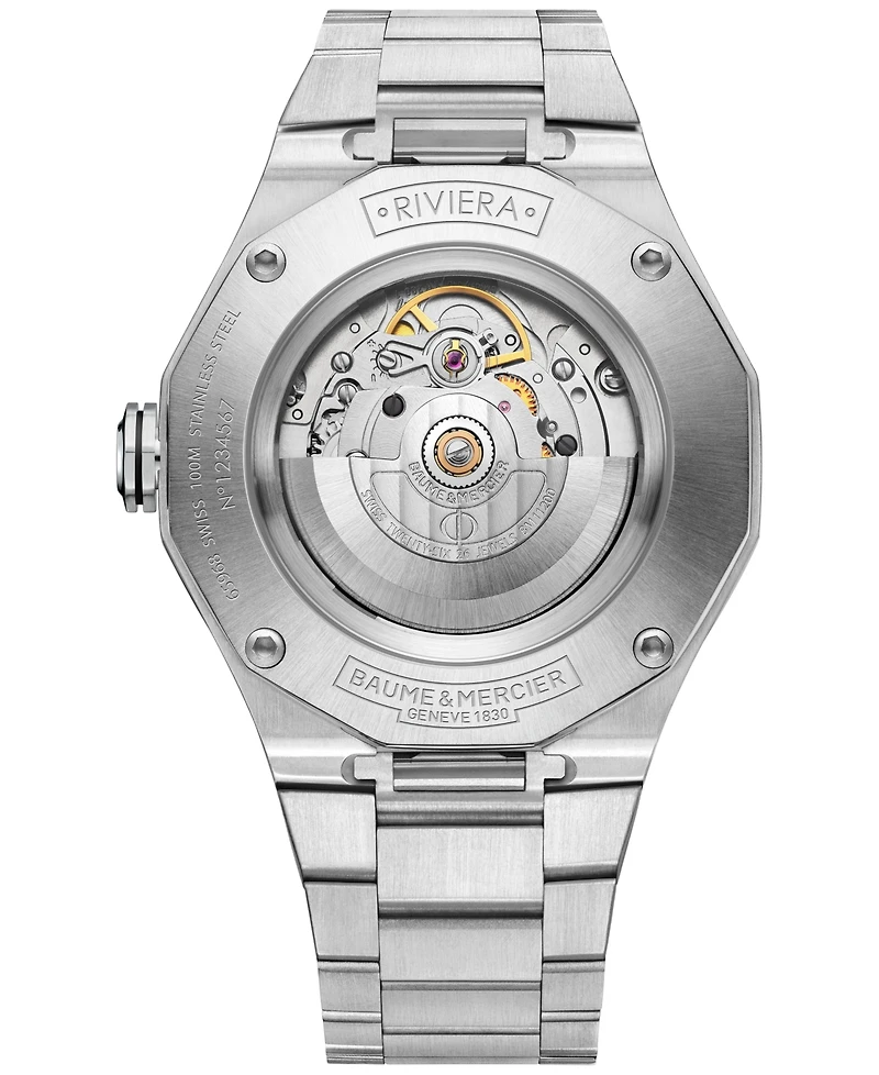 Baume & Mercier Men's Swiss Automatic Riviera Stainless Steel Bracelet Watch 42mm