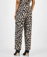 Ak Anne Klein Petite Printed High Rise Wide Leg Pants