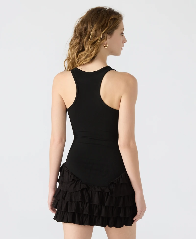Steve Madden Women's Clea Scoop-Neck Tiered-Ruffle Dress