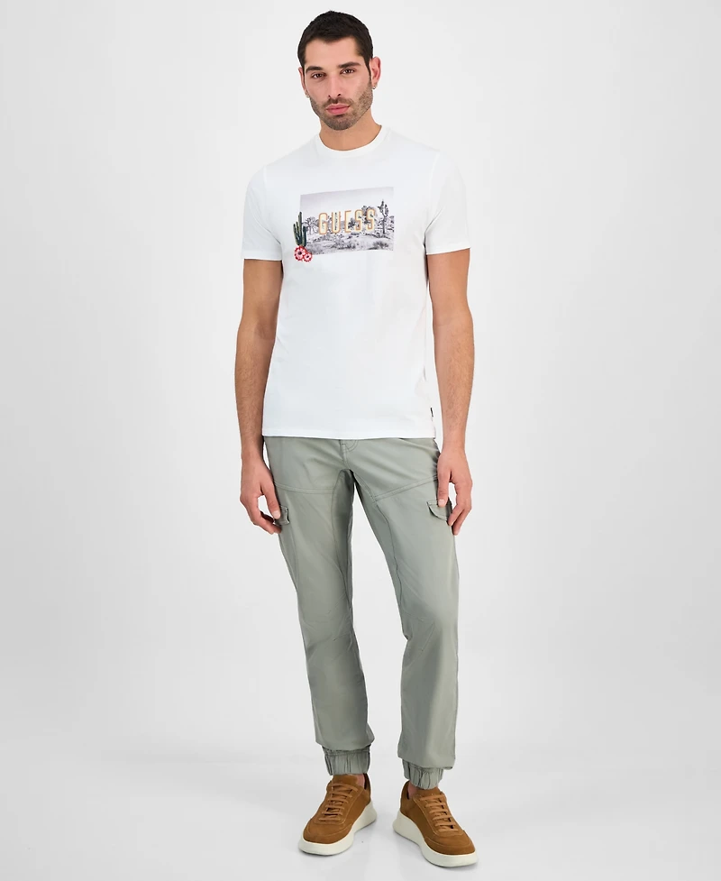 Guess Men's Cactus Garden Short Sleeve Logo Graphic T-Shirt