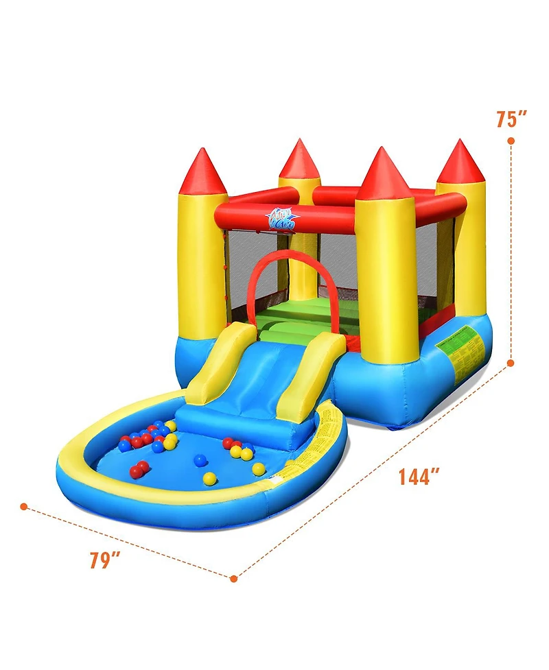 Inflatable Kids Slide Bounce House with 550w Blower