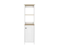 Depot E-shop New Haven Linen Single Door Cabinet, Two Interior Shelves, Two Open Shelves