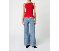 WeWoreWhat Women's High Straight Neck Top