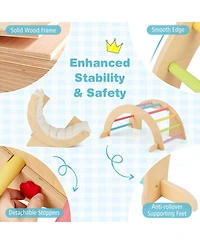 6 in 1 Kids Climbing Arch Playset wIth Removable Cushion and Stoppers