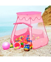 Pink Portable Kid Play House Play Tent with 100 Balls