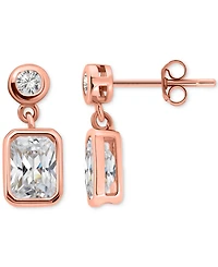 Giani Bernini Cubic Zirconia Round & Octagon Bezel Drop Earrings, Exclusively at Macy's