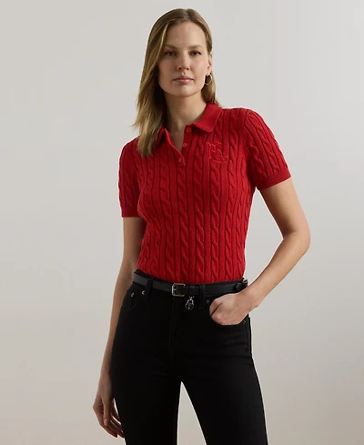 Lauren Ralph Lauren Women's Cable-Knit Polo Shirt