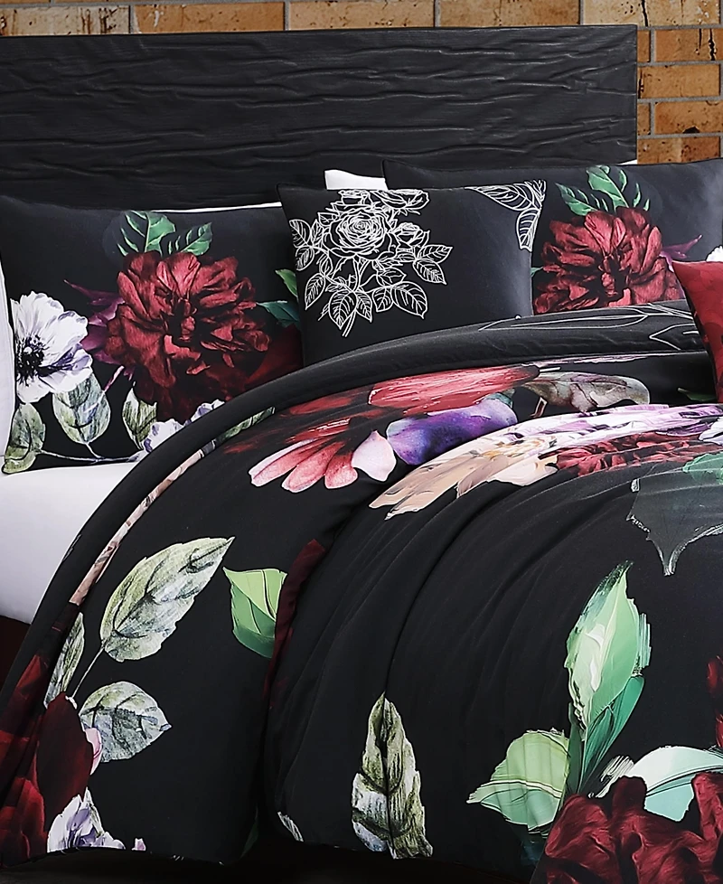 Bebejan Moody Painting Bedding 100% Cotton Sateen 5 Piece Queen Size Reversible Comforter Set