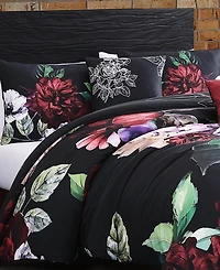 Bebejan Moody Painting Bedding 100% Cotton Sateen 5 Piece Queen Size Reversible Comforter Set
