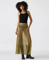 Steve Madden Women's Veera Sheer Lace Maxi Skirt