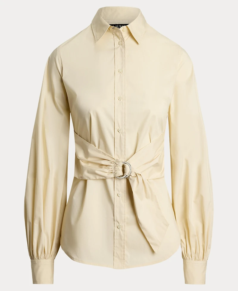 Lauren Ralph Women's Tie-Front Cotton-Blend Shirt