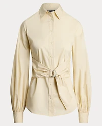 Lauren Ralph Women's Tie-Front Cotton-Blend Shirt