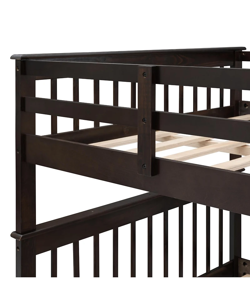 Stairway Full-Over-Full Bunk Bed w/ Trundle & Storage