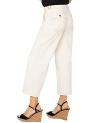 Liverpool Los Angeles Women's Utility Stride Crop Wide Leg Ecru Denim Jeans