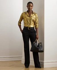 Lauren Ralph Women's Metallic Chiffon Shirt