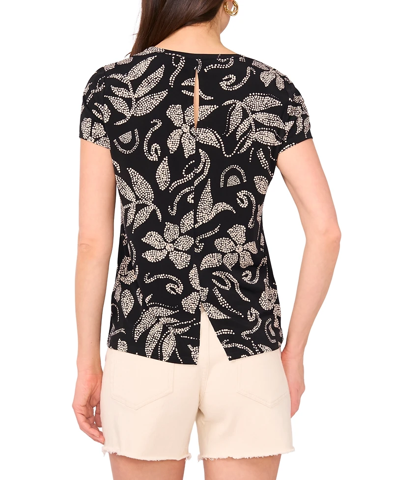 Vince Camuto Women's Printed Keyhole Top
