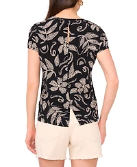 Vince Camuto Women's Printed Keyhole Top