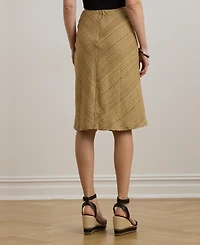 Lauren Ralph Women's Herringbone Linen-Blend Tweed Skirt