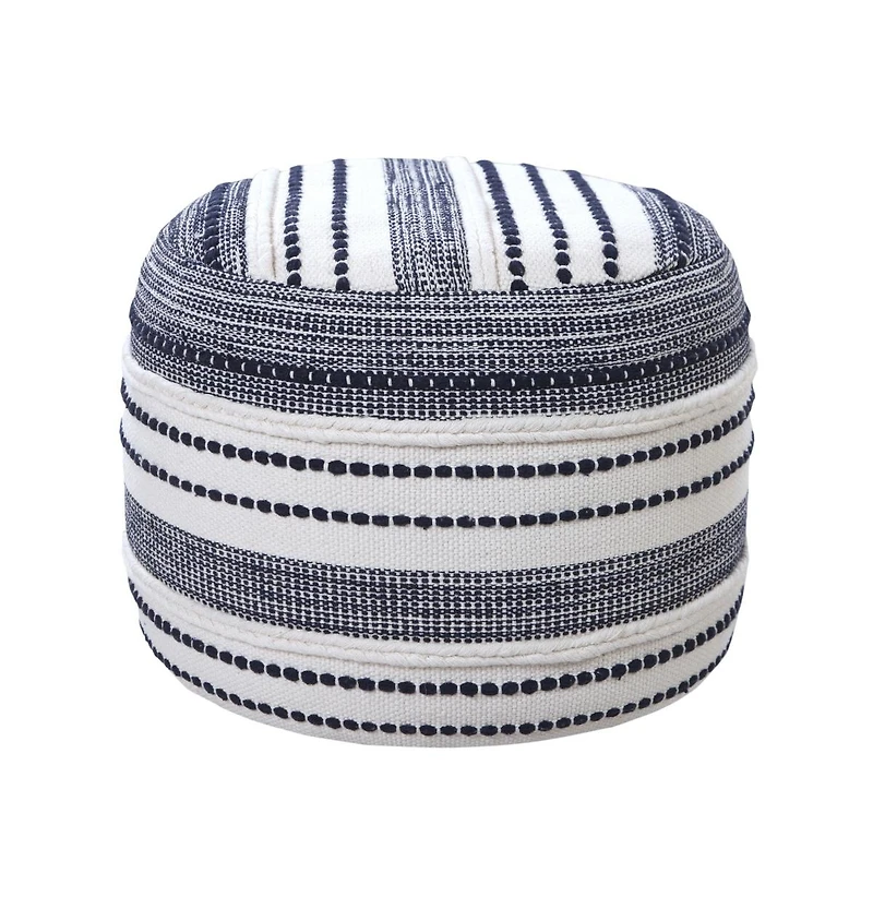 Upholstered Cotton Ottoman for Living Room Accent Chair and Footrest