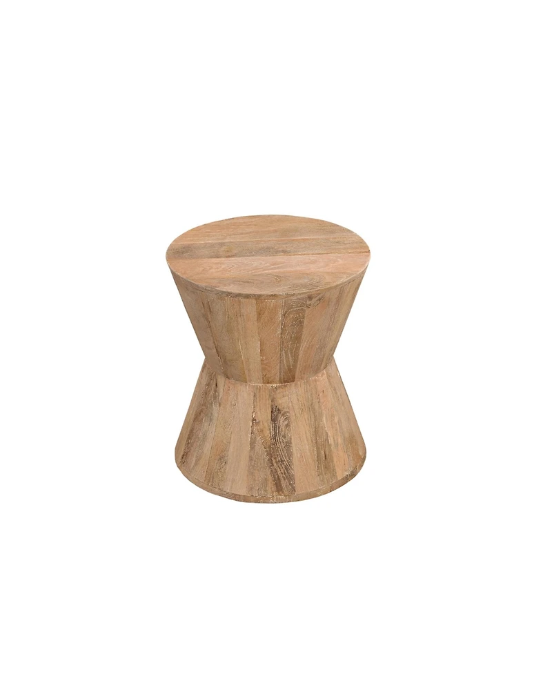 Farmhouse Round End Table in Solid Wood – Timeless Wooden Accent Table