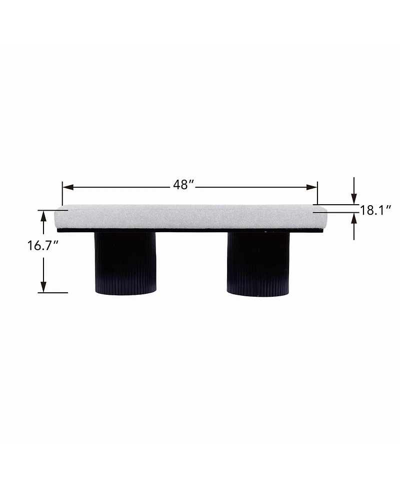 Upholstered Bed End Bench with Chunky Round Legs Modern Boucle Fabric Accent for Bedroom Living Room Entryway Footrest Seating-The Pop Home