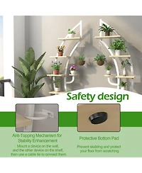 6-Tier 9 Potted Metal Plant Stand Holder Display Shelf with Hook