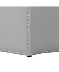 Tufted Faux Leather Octagonal Cocktail Ottoman for Stylish Living Room Seating