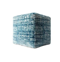 Versatile Polyester Blend Ottoman Cube for Seating or Storage