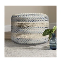 Soft Cotton Blend Ottoman for Footrest Storage and Home Decor