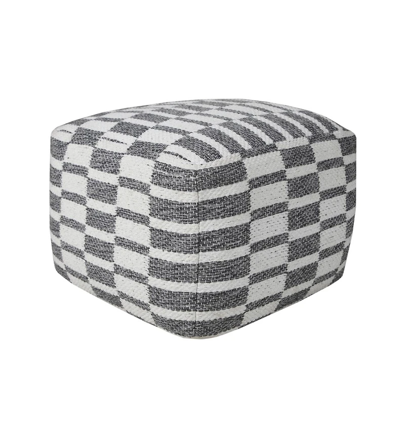18" Grey 100% Cotton Ottoman