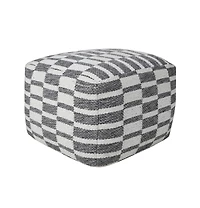 18" Grey 100% Cotton Ottoman