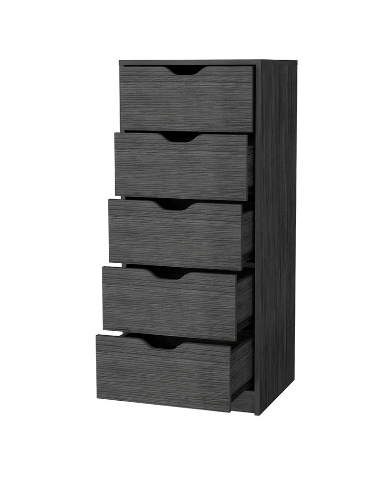 Five Drawer Standard Chest for Bedroom Storage and Clothes Organization