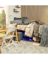 44-Piece College Dorm Room Essentials Twin Xl Bedding Comforter Set, Bed in a Bag Comforter Set, Black And Gray