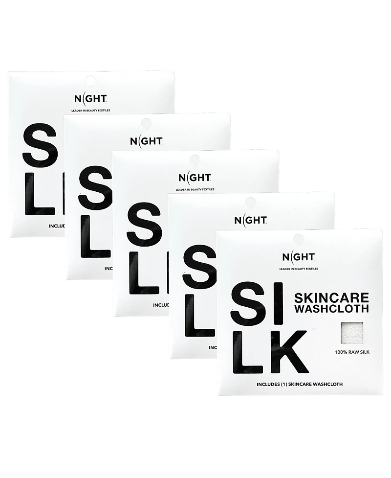 Night Raw Silk Skincare Washcloths, Exfoliating, Multi-Pack
