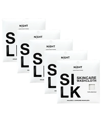 Night Raw Silk Skincare Washcloths, Exfoliating, Multi-Pack