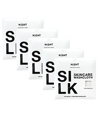 Night Raw Silk Skincare Washcloths, Exfoliating, Multi-Pack