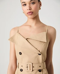 French Connection Women's Light Weight Cotton Belted Trench Fit & Flare Dress