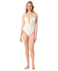 CeCe Women's La Vie A Mer Textured Bandeau One Piece Swimsuit