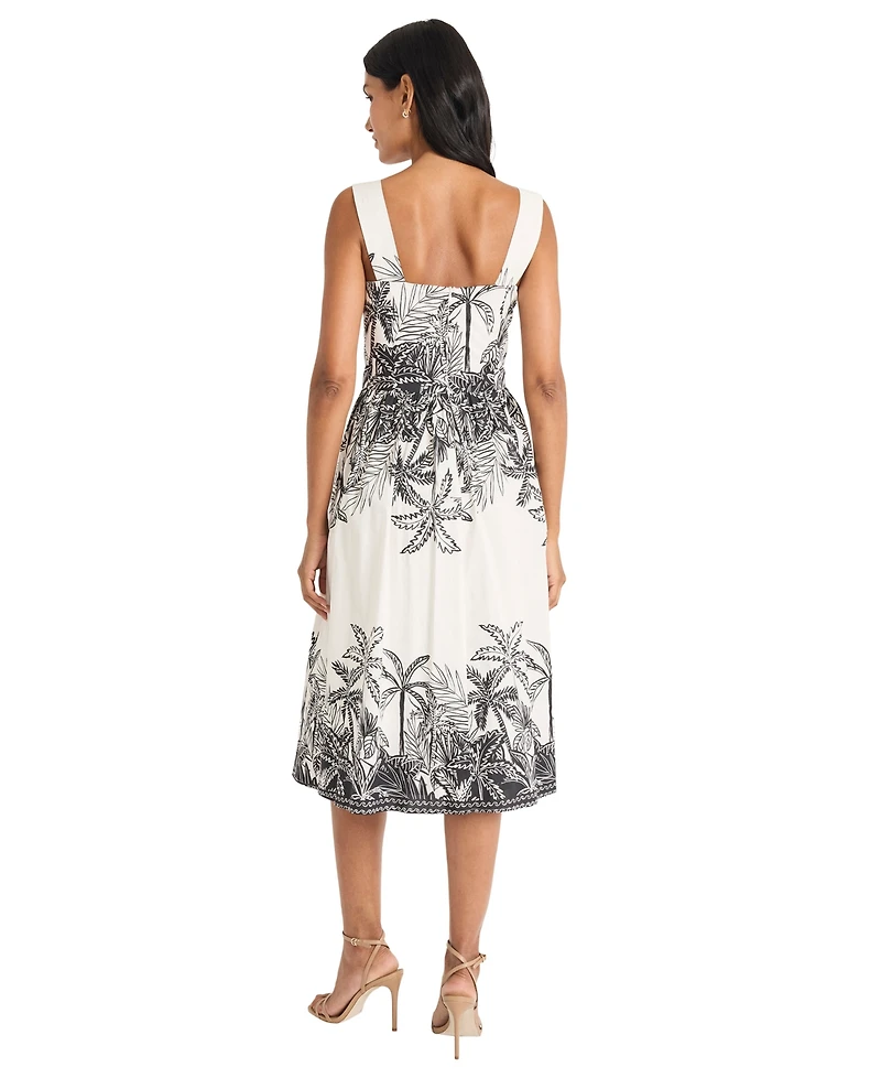 Maggy London Women's Printed Sleeveless Midi Dress