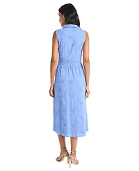 Maggy London Women's Cotton Eyelet V-Neck Shirtdress