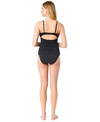 Cece Womens La Vie A La Mer Plunge Neck Tankini Top Textured Bikini Bottoms