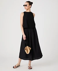 French Connection Women's Birdie Linen-Blend Midi Skirt
