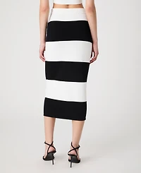 French Connection Women's Striped Bodycon Knit Maxi Skirt
