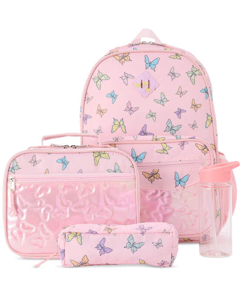 InMocean Big Girls Butterfly 5-Pc. Backpack & Lunch Bag Set