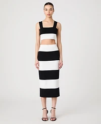 French Connection Women's Striped Bodycon Knit Maxi Skirt