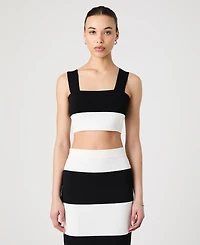 French Connection Women's Sleeveless Bodycon Colorblock Knit Top